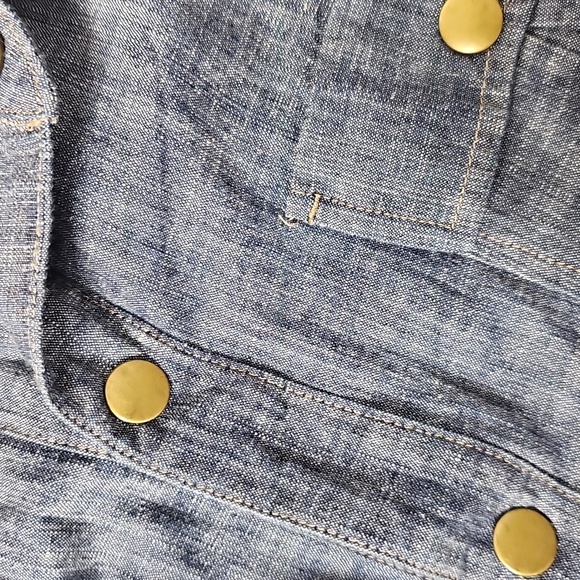 Silence + Noise Blue Button-Up Romper - Picture 3 of 7